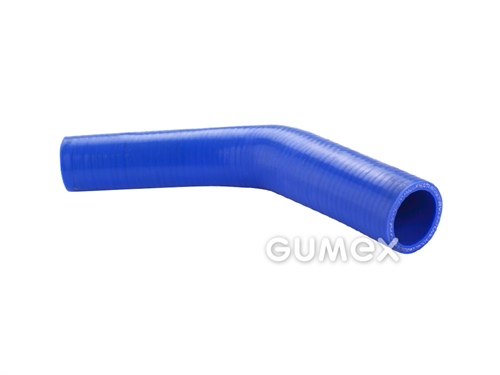 Silikonové úhlové redukované koleno RADIASIL N 45°, 25-38mm, délka ramen 150mm, 5,6bar, silikon, -50°C/+175°C, modrá
